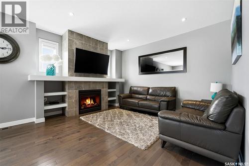 2813 Elgaard Drive, Regina, SK - Indoor Photo Showing Living Room With Fireplace