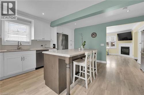 62 Knoll Street, Port Colborne, ON - Indoor Photo Showing Kitchen With Fireplace