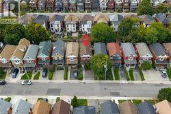 Aerial perspective of suburban area - 