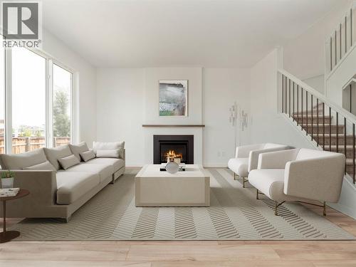 730 Violet Place W, Lethbridge, AB - Indoor Photo Showing Living Room With Fireplace