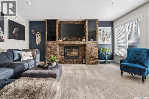 27 Marigold Crescent, Moose Jaw, SK - Indoor Photo Showing Living Room With Fireplace