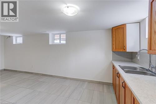 Basement level kitchen - 2322 Redfern Road, Burlington, ON - Indoor Photo Showing Kitchen With Double Sink