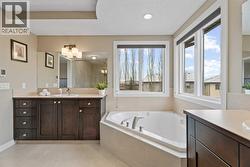 Double vanity & soaker..and tons of light - 