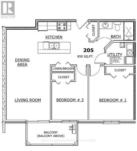 Unit 205 Floor Plan - 205-10 Hillside Meadow Drive, Quinte West (Murray Ward), ON 