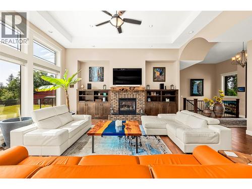 4284 Jaud Road, Kelowna, BC - Indoor Photo Showing Living Room With Fireplace