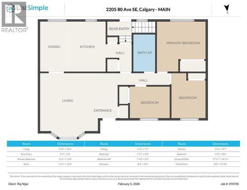 Main Floor Plan - 2205 80 Avenue Se, Calgary, AB - Other