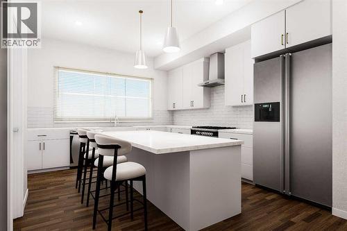 Furnished Rendering - Kitchen - 640 Masters Road Se, Calgary, AB - Indoor Photo Showing Kitchen With Upgraded Kitchen