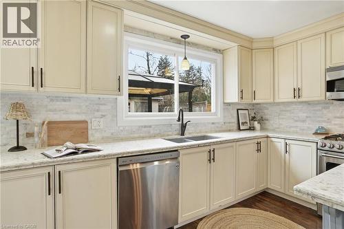 65 Rolston Drive, Hamilton, ON - Indoor Photo Showing Kitchen With Double Sink