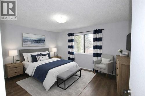 virtually staged - 97 Cunningham Crescent, Red Deer, AB - Indoor Photo Showing Bedroom