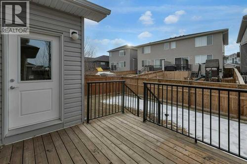 Backyard raised deck - 137 Willow Park N, Cochrane, AB - Outdoor With Deck Patio Veranda With Exterior