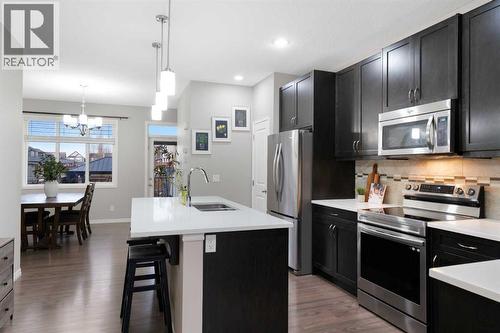 1529 Legacy Circle Se, Calgary, AB - Indoor Photo Showing Kitchen With Stainless Steel Kitchen With Upgraded Kitchen