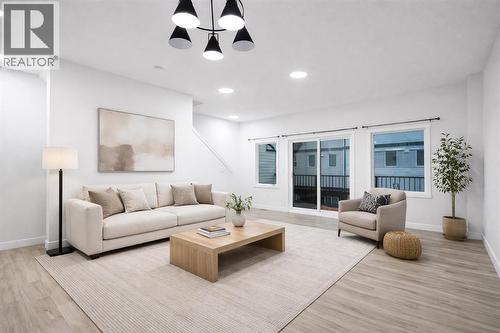 Virtually Staged living room - 113 Corner Meadows Square Ne, Calgary, AB - Indoor Photo Showing Living Room