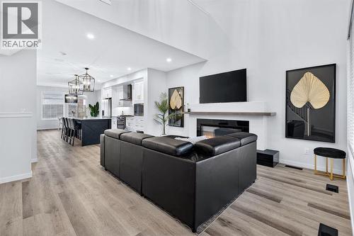 413 Belmont Park Sw, Calgary, AB - Indoor With Fireplace