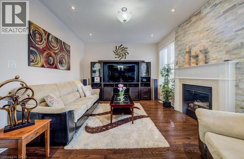 538 Thomas Slee Drive, Kitchener, ON - Indoor Photo Showing Living Room With Fireplace