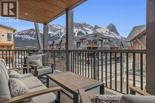 Gorgeous mountain views - 313, 1408 Spring Creek Gate, Canmore, AB - Outdoor With Deck Patio Veranda With Exterior
