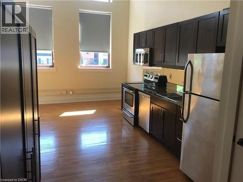 200 Stinson Street Unit# 211, Hamilton, ON - Indoor Photo Showing Kitchen With Stainless Steel Kitchen