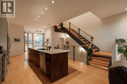 1721 30 Avenue Sw, Calgary, AB - Indoor Photo Showing Kitchen With Double Sink