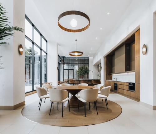 Salle communautaire - 601-1900 Rue Yvette-Brillon, Montréal (Ahuntsic-Cartierville), QC - Indoor Photo Showing Dining Room