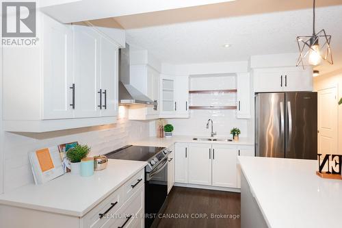 Modern Backsplash. - 9 - 2040 Shore Road, London South (South A), ON - Indoor Photo Showing Kitchen With Stainless Steel Kitchen With Double Sink With Upgraded Kitchen