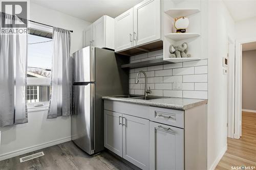 4124 4Th Avenue, Regina, SK - Indoor Photo Showing Kitchen With Double Sink