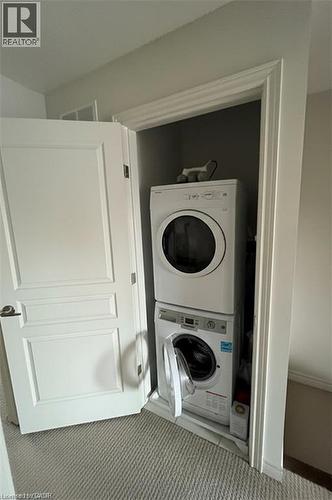 bedroom level, 3rd floor stack closet washer/dryer (old photo) - 352 Louisa Street, Kitchener, ON - Indoor Photo Showing Laundry Room