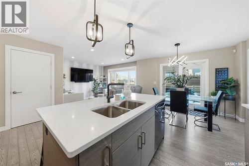 222 Newton Link, Saskatoon, SK - Indoor Photo Showing Kitchen With Double Sink