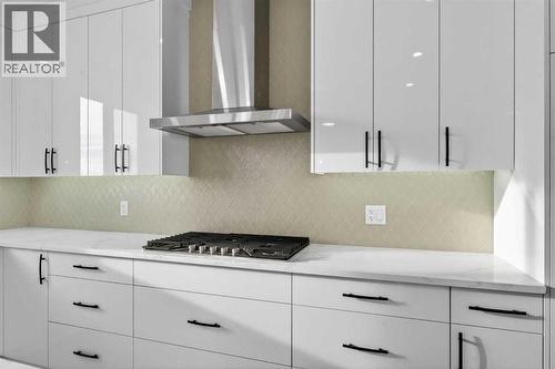 98 Waterford Crescent, Chestermere, AB - Indoor Photo Showing Kitchen With Upgraded Kitchen