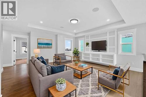 Virtually Staged - 98 Waterford Crescent, Chestermere, AB - Indoor Photo Showing Living Room
