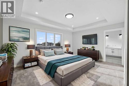 Virtually Staged - 98 Waterford Crescent, Chestermere, AB - Indoor Photo Showing Bedroom