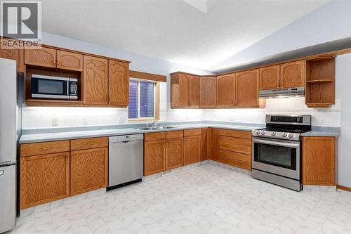 20 Willowbrook Gate Nw, Airdrie, AB - Indoor Photo Showing Kitchen With Double Sink