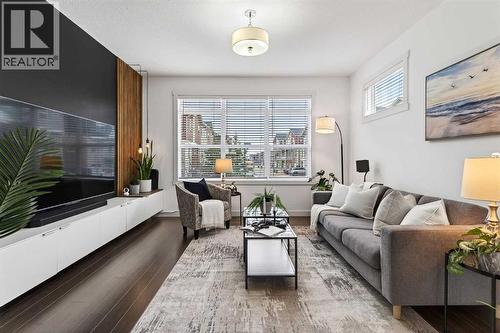 404 Redstone View Ne, Calgary, AB - Indoor Photo Showing Living Room