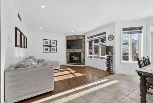 Salon - 107 Rue Thibert, Saint-Constant, QC - Indoor Photo Showing Living Room With Fireplace