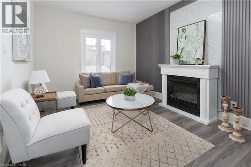 50 Stapleton Avenue, Hamilton, ON - Indoor Photo Showing Living Room With Fireplace