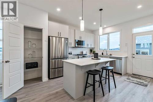 203 Annette Landing, Calgary, AB - Indoor Photo Showing Kitchen With Stainless Steel Kitchen With Upgraded Kitchen