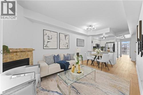 Open concept Living, Dining & Kitchen - 28 Stadium Road Unit# 132, Toronto, ON - Indoor With Fireplace