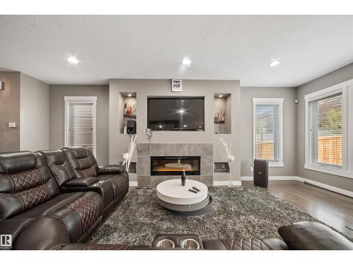 20641 97A Av Nw, Edmonton, AB - Indoor Photo Showing Living Room With Fireplace