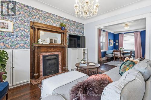 75 Dundurn Street N, Hamilton, ON - Indoor Photo Showing Living Room With Fireplace