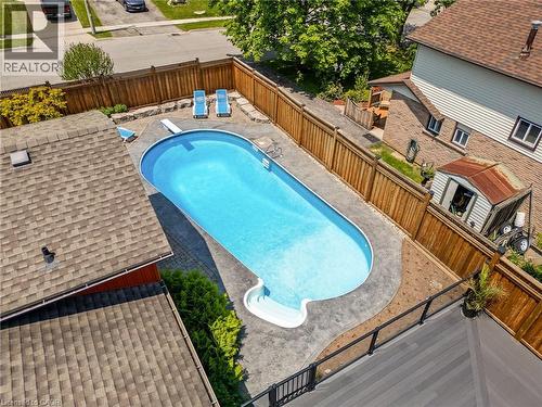 25 Burke Drive, Caledonia, ON - Outdoor With Above Ground Pool