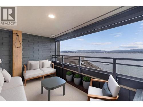 Primary suite private deck, virtually staged - 2777 Casa Loma Road Unit# 207, West Kelowna, BC -  With Body Of Water With Exterior