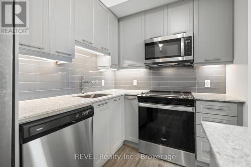 1907 - 385 Winston Road, Grimsby (Grimsby Beach), ON - Indoor Photo Showing Kitchen With Stainless Steel Kitchen With Upgraded Kitchen