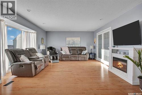 Willow Lane Acreage, Dundurn Rm No. 314, SK - Indoor Photo Showing Living Room With Fireplace