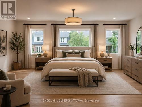 Virtually staged/AI-enhanced image - 97 Marlowe Crescent, Ottawa, ON - Indoor Photo Showing Bedroom