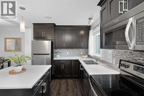 61 Auburn Meadows View Se, Calgary, AB - Indoor Photo Showing Kitchen With Stainless Steel Kitchen With Double Sink With Upgraded Kitchen
