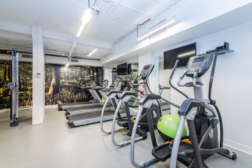 Exercise Room - 605-350 Rue Eleanor, Montréal (Le Sud-Ouest), QC - Indoor Photo Showing Gym Room