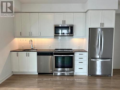 1006 - 8 Nahani Way, Mississauga, ON - Indoor Photo Showing Kitchen With Stainless Steel Kitchen With Upgraded Kitchen