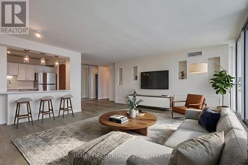 Virtually Staged Living Room - 1705 - 389 Dundas Street W, London East (East K), ON - Indoor Photo Showing Living Room