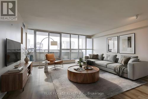 Virtually Staged Living Room - 1705 - 389 Dundas Street W, London East (East K), ON - Indoor Photo Showing Living Room