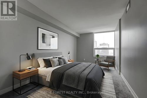 Virtually Staged Bedroom - 1705 - 389 Dundas Street W, London East (East K), ON - Indoor Photo Showing Bedroom