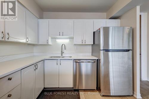 1705 - 389 Dundas Street W, London East (East K), ON - Indoor Photo Showing Kitchen With Stainless Steel Kitchen With Double Sink