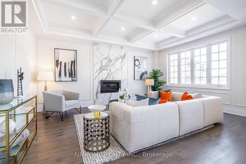 122 Scrivener Drive, Aurora, ON - Indoor Photo Showing Living Room With Fireplace